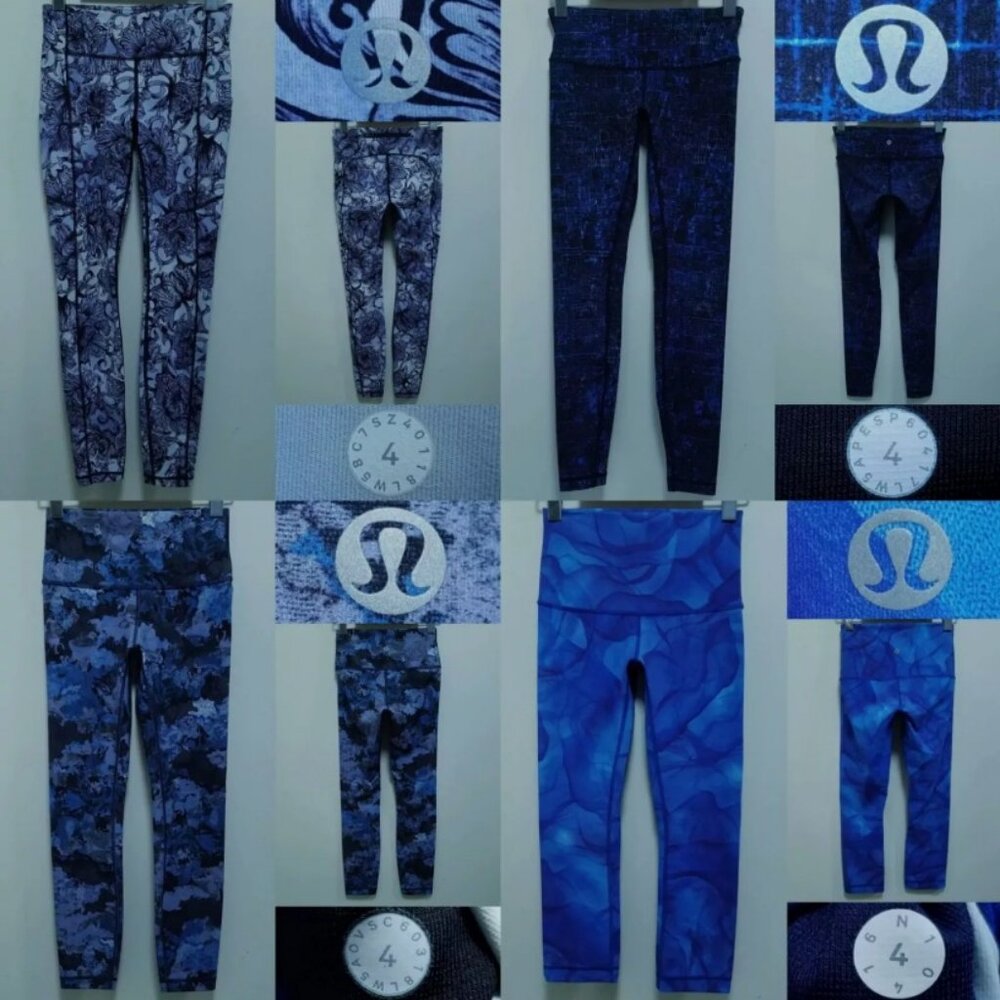 4 Lululemon Luxtreme City Lights Speed Up Tights Wunder Under Size 4 XS Bundle